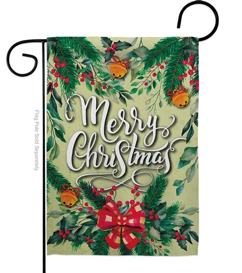 Christmas Merry Chistmas Garden Flag Winter 13 X185 Double Sided