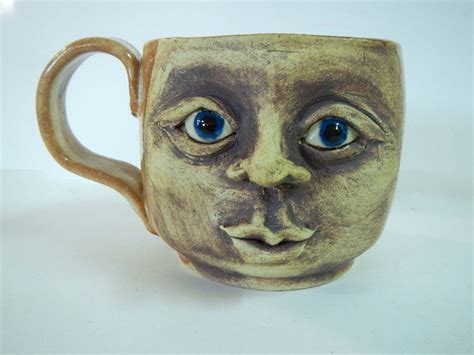 16 Oz Baby Face Ceramic Face Mug Face Mugscharacter Mugsblue