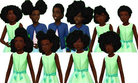 Ilovesaramoonkids — Sims4 Child Afro Pack2