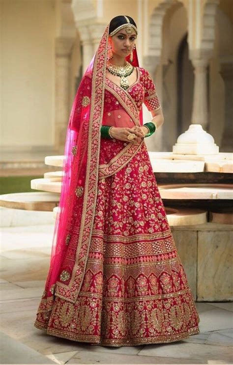 sabyasachi inspired fuschia color wedding lehenga choli indian dresses designer bridal