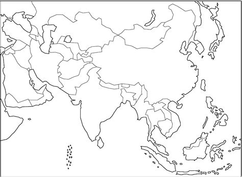 Mapa De Asia Mudo Fisico