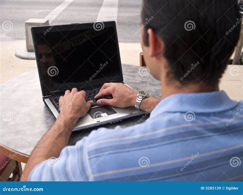 Man Typing On Laptop Stock Image Image Of Businessperson 3285139