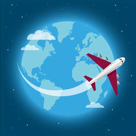 Airplane Traveling Around The World 1261019 Vector Art At Vecteezy