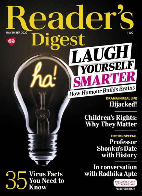 Readers Digest India November 2020 Magazine Get Your Digital