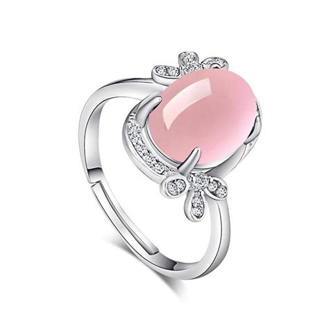 sterling silver pink quartz ring rose quartz jewelry silver rings with stones silver jewelry
