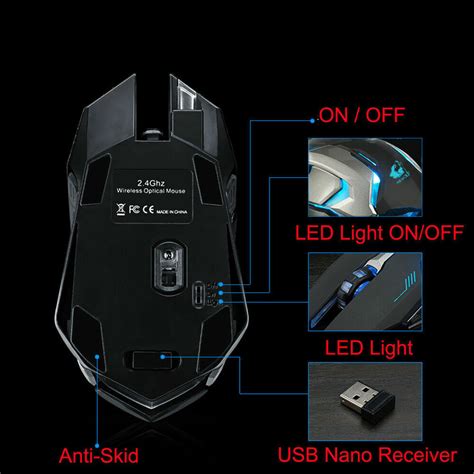 Gaming Mouse Rechargeable X7 Wireless Silent Led Backlit Usb Optical