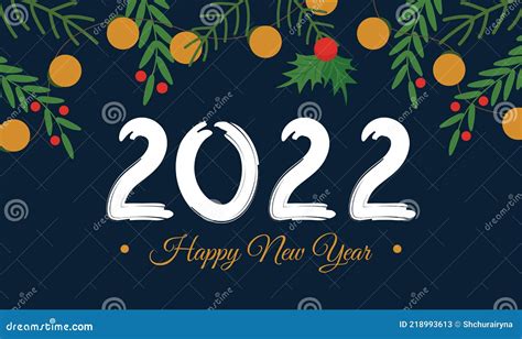Gelukkig Nieuwjaar 2022 Banner Of Wenskaart Vector Illustratie