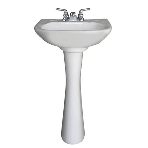 Crane Plumbing 33375 In H White Vitreous China Complete Pedestal Sink