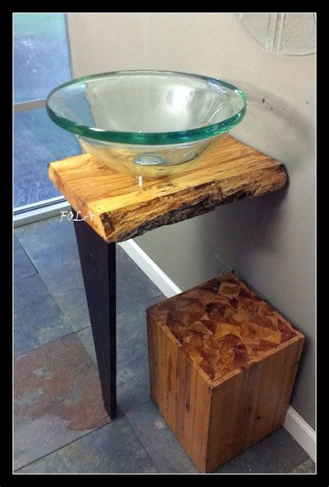 Contemporary, rustic and rustic modern vanities. Spalted Live Edge Maple Narrow Modern Bathroom Pedestal ...
