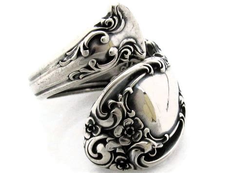 Sterling Silver Spoon Ring Melrose From 1948 Wrapped Etsy Sterling
