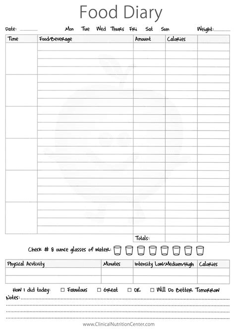 Download printable pdf to take everything under control, consume healthy food, track calories and keep a meal diary easily. food log - Google Search | Food log, Food diary, Food journal