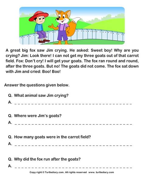 Short Stories For Grade 4 With Questions And Answers