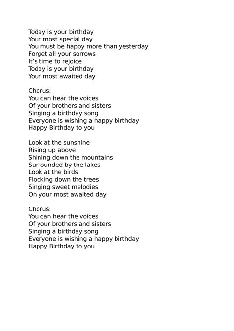 Happy Birthday Lyrics