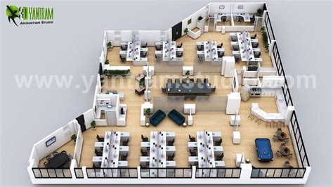 3d Floor Plan Design Of Modern Office In Newark New York By 3d
