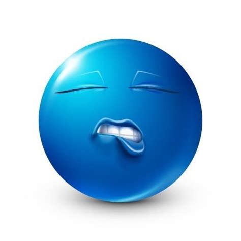 Reactions On Twitter Eyes Closed Biting Lip Blue Emoji