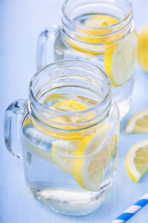Ice Cold Water With Lemon Stock Photo Image Of Natural 107479236