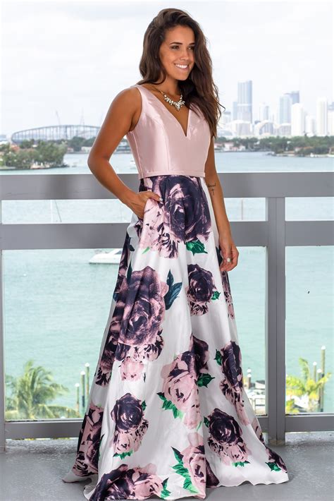 Blush Floral Maxi Dress With Pockets Formal Dresses Saved By The Dress