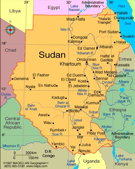 Sudan Map Regions Geography Facts And Figures Infoplease