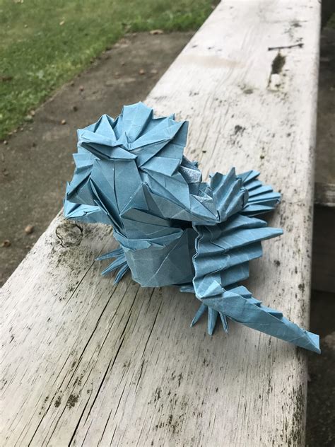 Crested Kingfisher Designed My Morisue Kei Folded By Me Rorigami