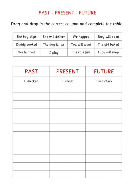 Past Present Future Worksheet