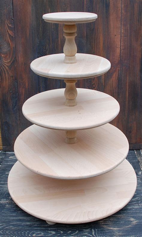 5 Tiered Wooden Wedding Cake Standcupcake Stand Cake Stands For Weddings Stand For Cupcakes