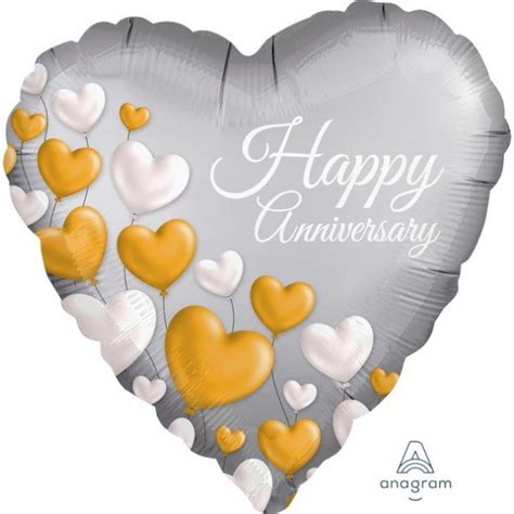 Anniversary Party Decorations Shaped Balloon Satin Platinum Heart