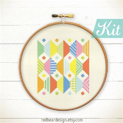 Colorful Cross Stitch Kit Easy Beginner Craft Kit