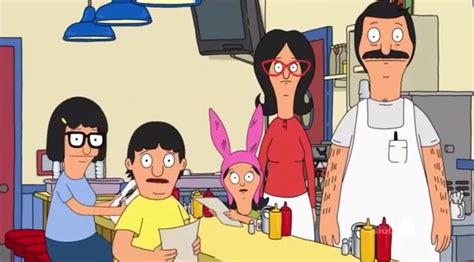 The Belcher Family From Left To Right Tina Gene Louise Linda And Bob Bobs Burgers
