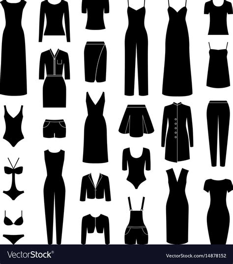 Set Of Woman Clothes Icons Royalty Free Vector Image