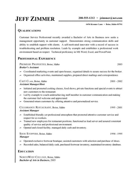 customer service resume  business assistant host