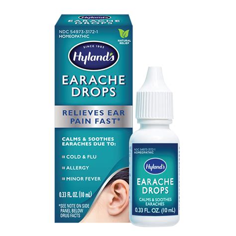 Hyland S Earache Drops Natural Relief Of Earaches Swimmers Ear And Allergies Relief For Adults