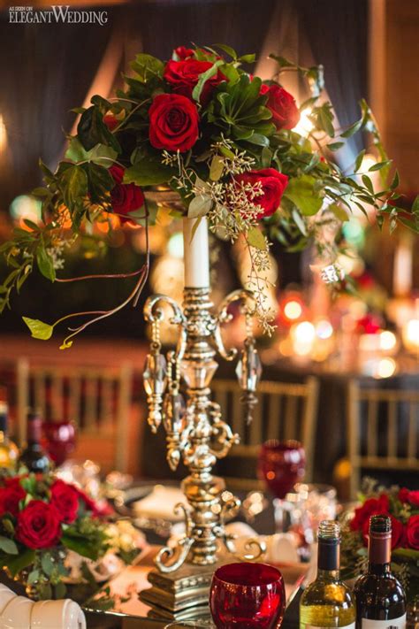 Elegant Wedding Red Roses Centerpieces Red Rose Wedding Wedding