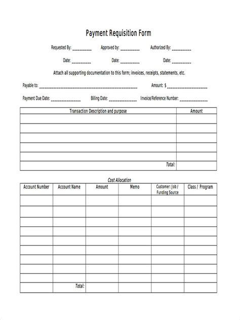 Free 7 Payment Requisition Forms In Pdf Ms Word Excel