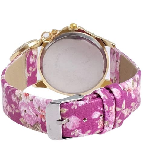 Super Drool Pink Pu Round Analog Watch Price In India Buy Super Drool