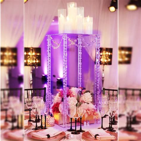 60cmh Wedding Acrylic Table Centerpiece Square Table Flower Stand