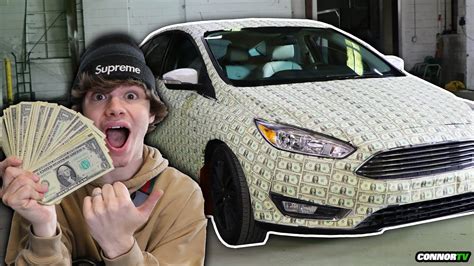I Wrapped My Car With Money 1200 Real Dollars Youtube
