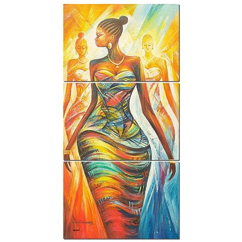 Colorful African Woman Framed 3 Piece Abstract Canvas Wall Art Image P Buy Canvas Wall Art