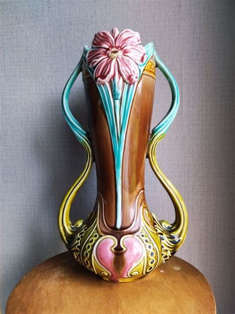 Onnaing Ceramic Vase With Art Nouveau Slip Decor Catawiki