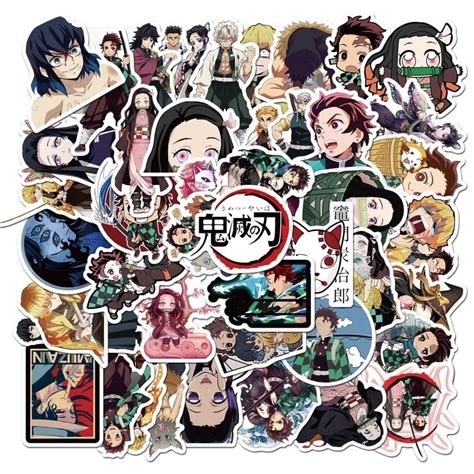 1050100pcs Anime Demon Slayer Kimetsu No Yaiba Sticker Waterproof Pvc