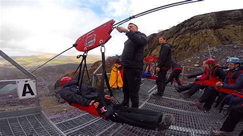 Zipline In Zipworld Snowdonia Wales Youtube