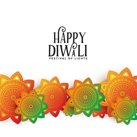Feliz Diwali Festival Decorativo Colorido Vetor Grátis