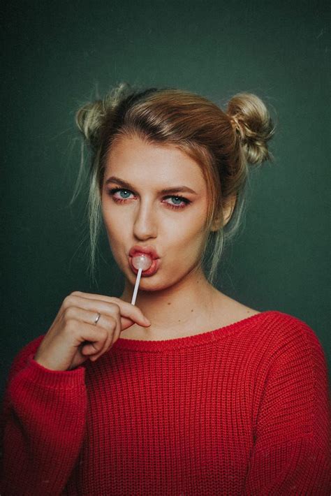 Portrait Of Girl With Lollipop In Studio Studio Photography Poses