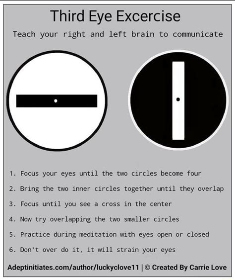 Third Eye Excercise Teach Your Right And Left Brain To Communicate Focus Your Eyes Untl The