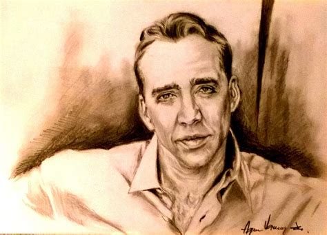 Nicolas Cage Drawing By Agnes V Fine Art America