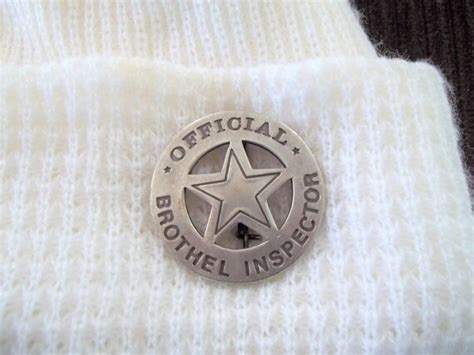 Silver Official Brothel Inspector Badge Pin Western A Gem
