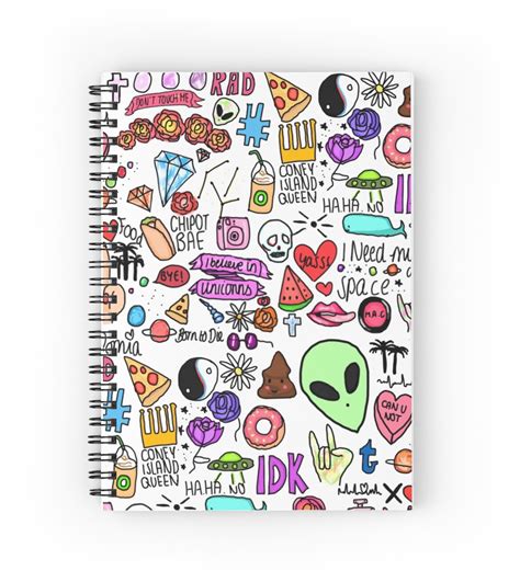 Diseños de arte bordados a mano bordado facil. Cuadernos de espiral «Tumblr» de Pop Cult Designs | Redbubble