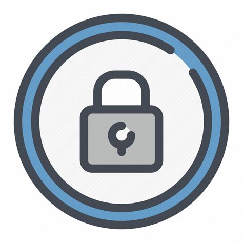 Circle Lock Padlock Password Protection Security Icon Download