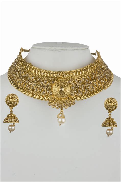 Buy Piah Fashion Gold Plated Antique Rajwadi Fashionimitation Jewellery Stone Choker Necklace
