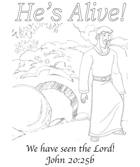️he Is Alive Coloring Page Free Download