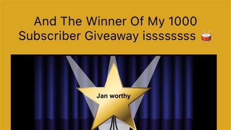 And The Winner Of My 1000 Subscriber Giveaway Isssssss Youtube